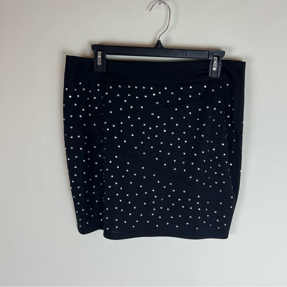 Reiss Rhinestone Embellished Black Madyson Mini Skirt Size 8